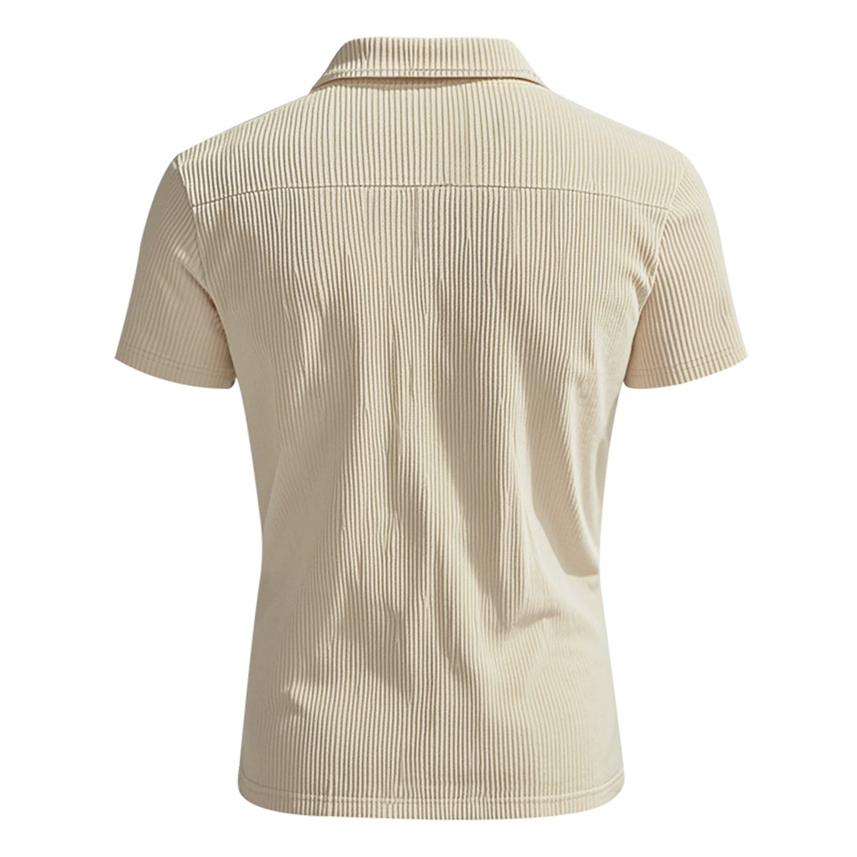 Herren Polo Cord Kurzarm Sommer T-Shirt Khaki
