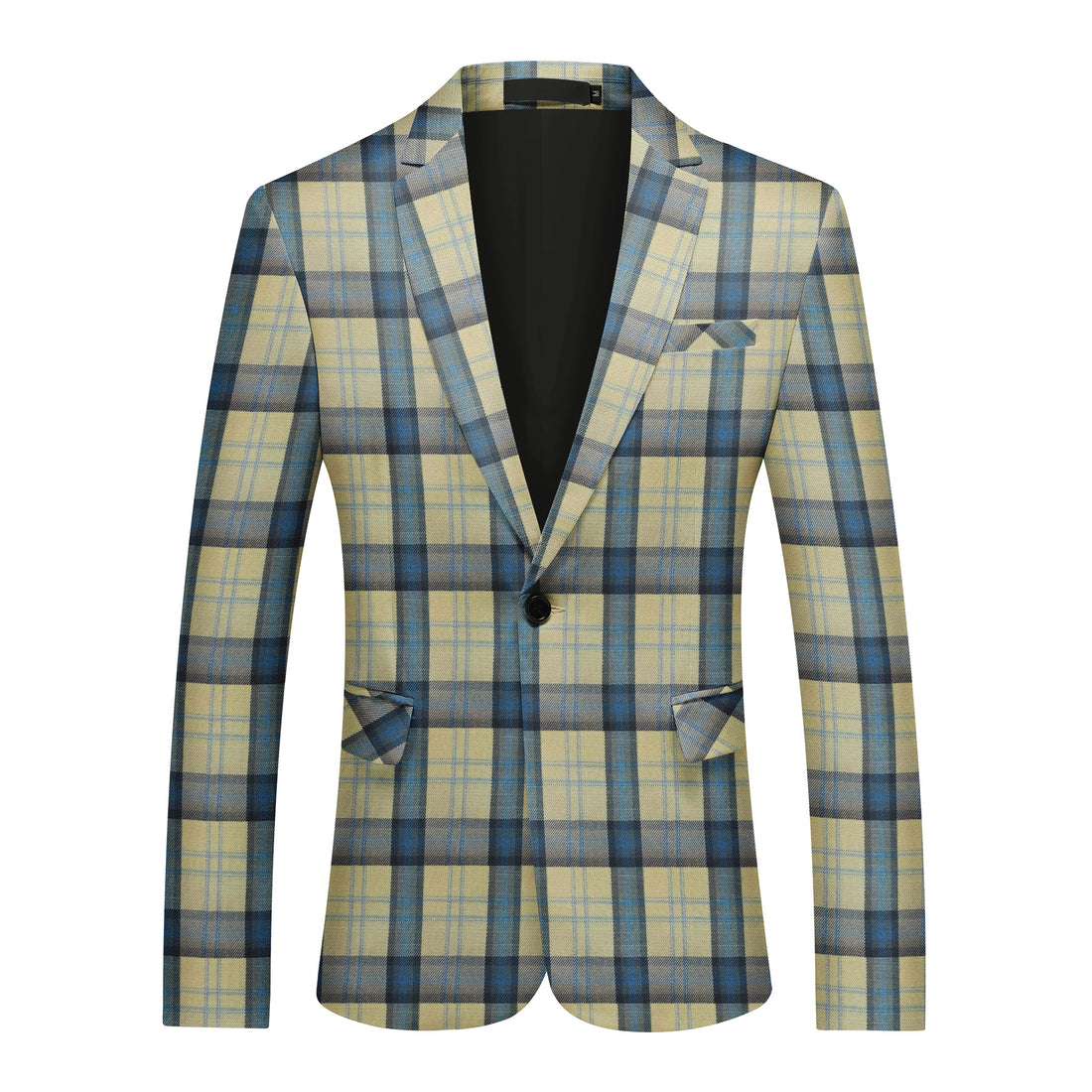 Einreihiger Blazer mit einem Knopf und Karomuster für Herren in Rosa