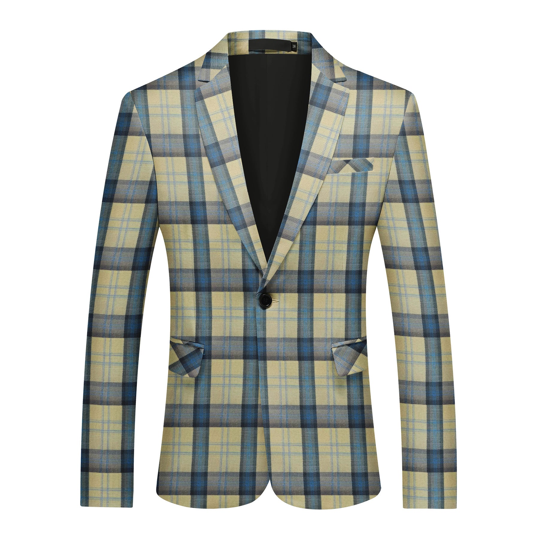 Einreihiger Blazer mit einem Knopf und Karomuster für Herren in Rosa