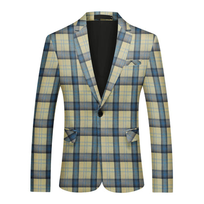 Einreihiger Blazer mit einem Knopf und Karomuster für Herren in Rosa