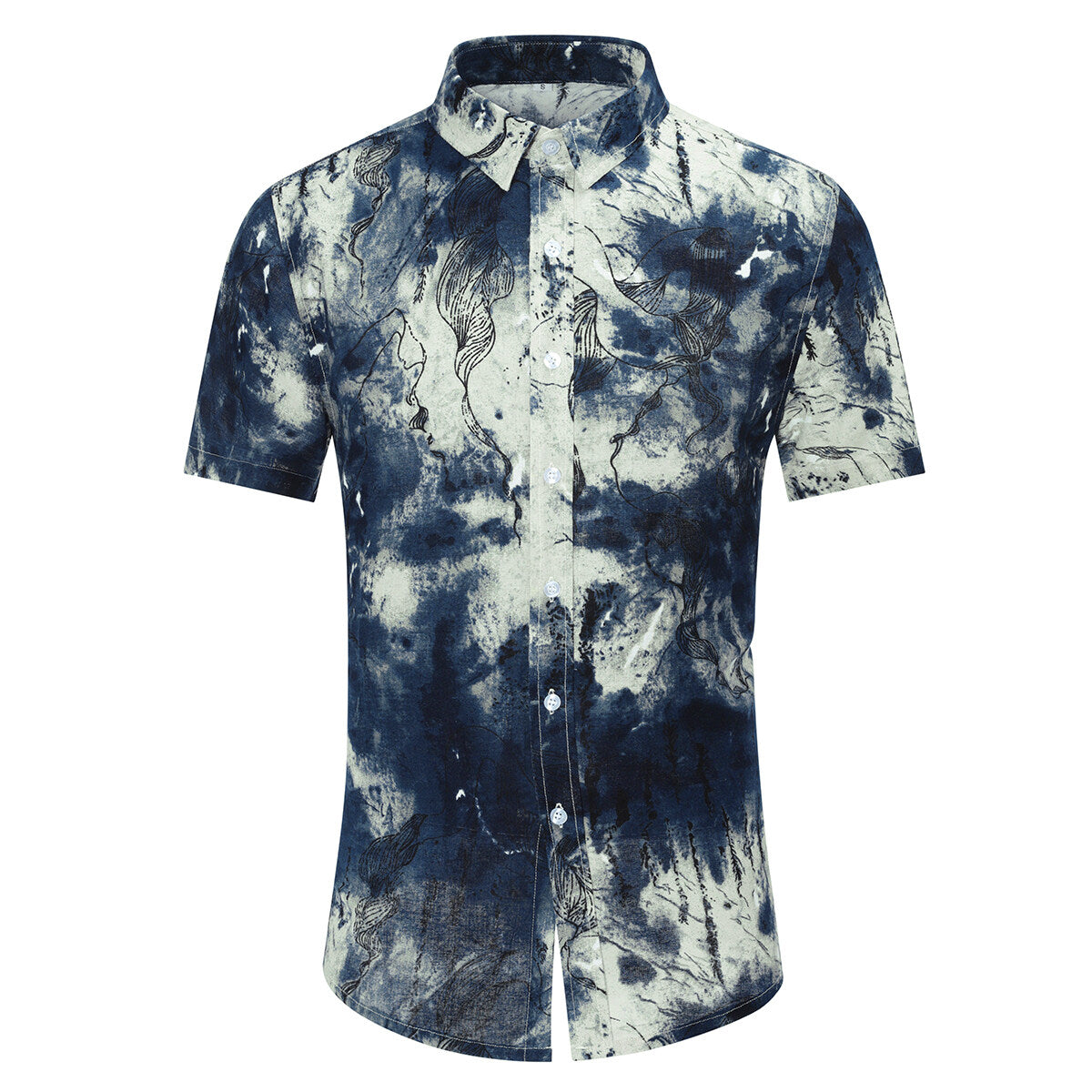 Traditional Ink Painting 2-Piece Printed Summer Suit