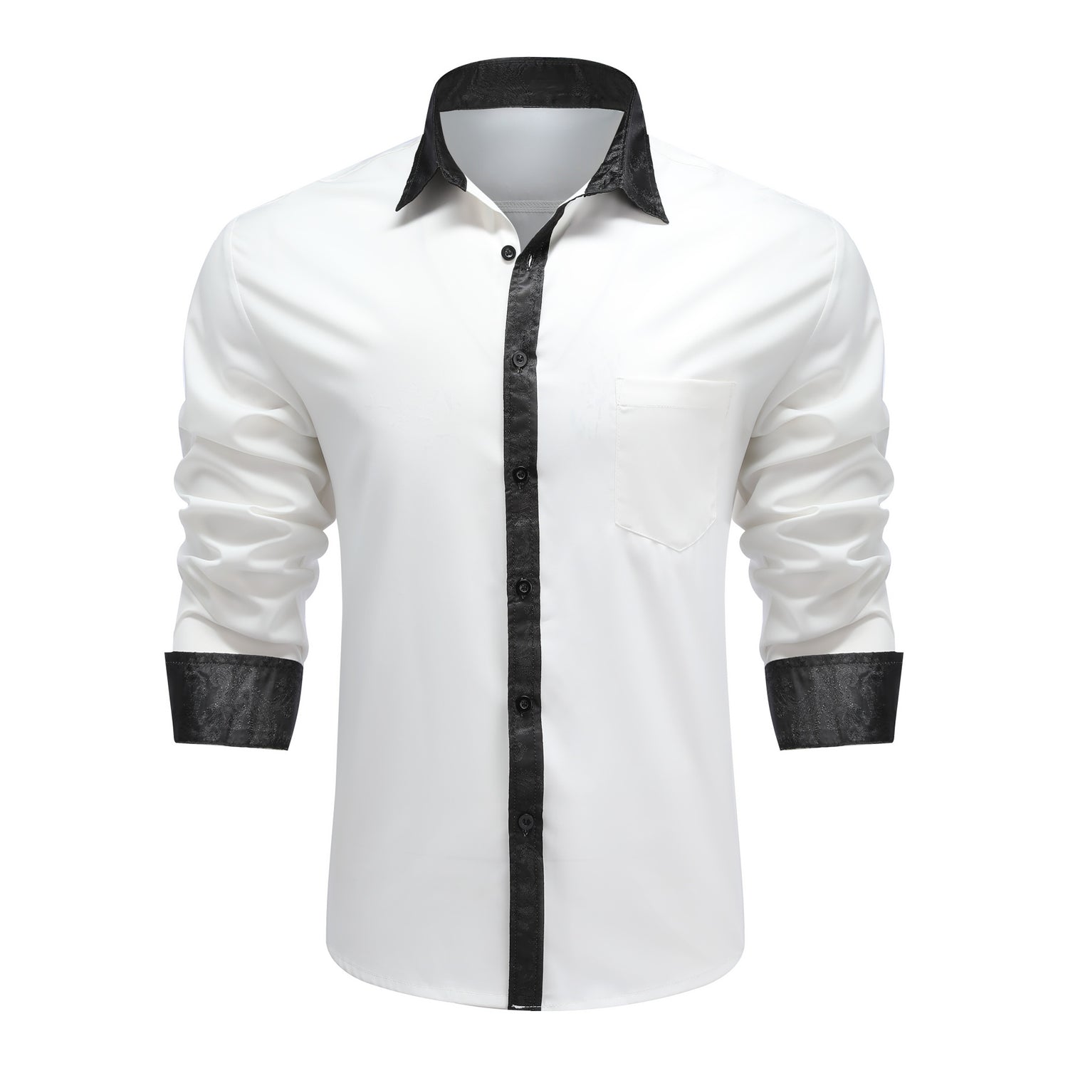 Slim Fit Hemd mit Umlegekragen Weiß