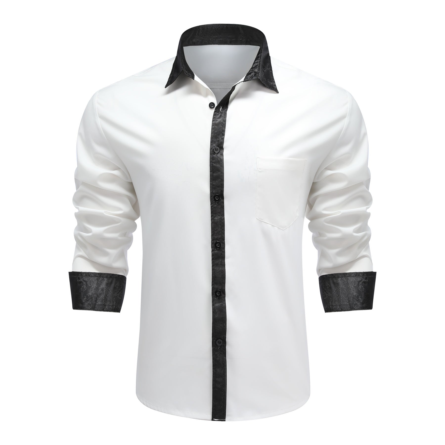 Slim Fit Hemd mit Umlegekragen Weiß