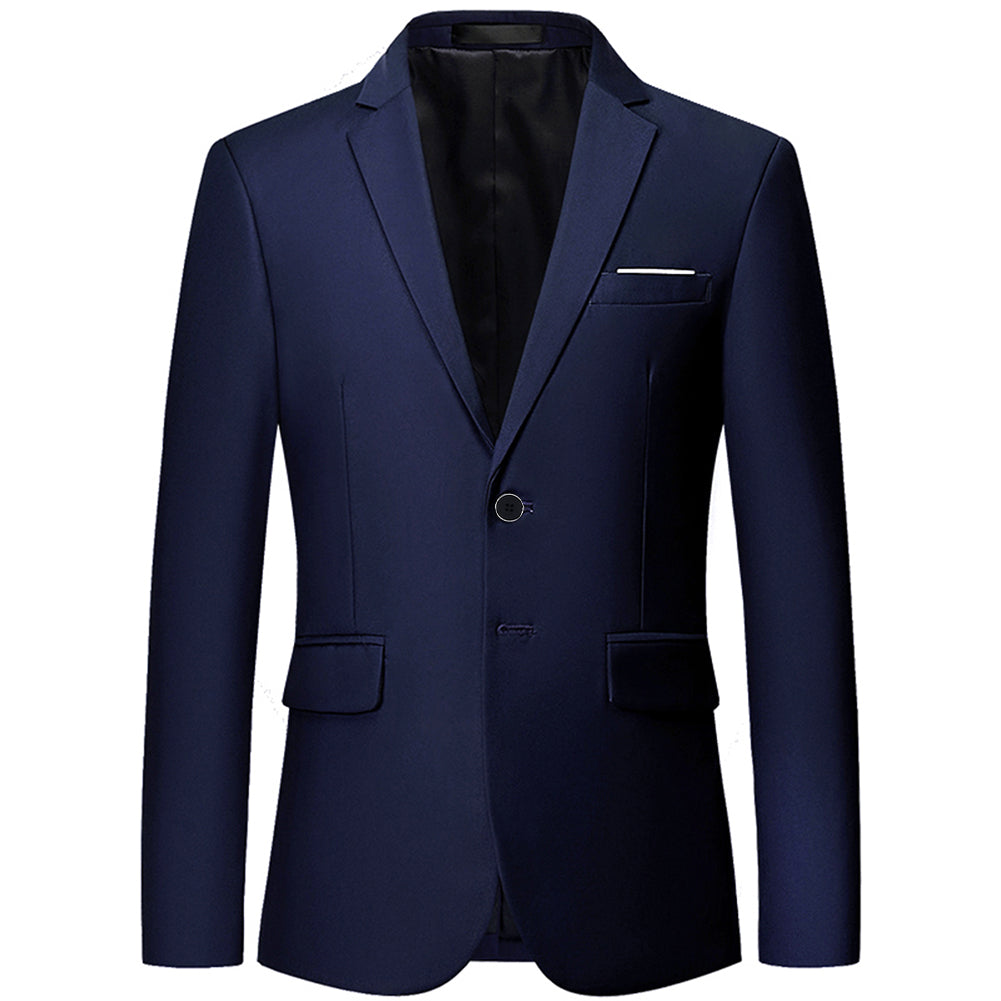 Klassischer blauer Blazer mit zwei Knöpfen