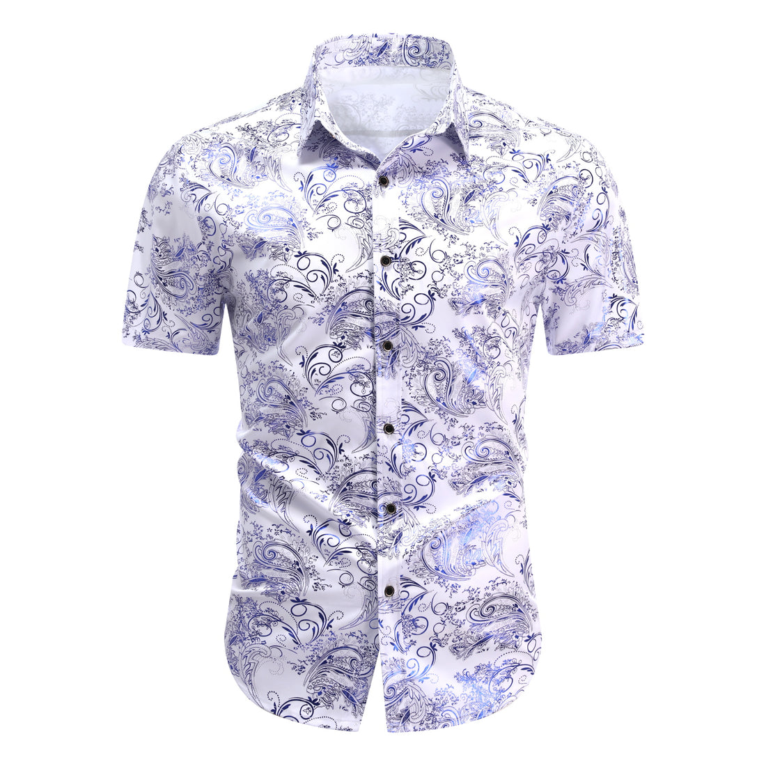 2-teiliger Sommeranzug im Hawaii-Print-Stil für Herren, Weiß