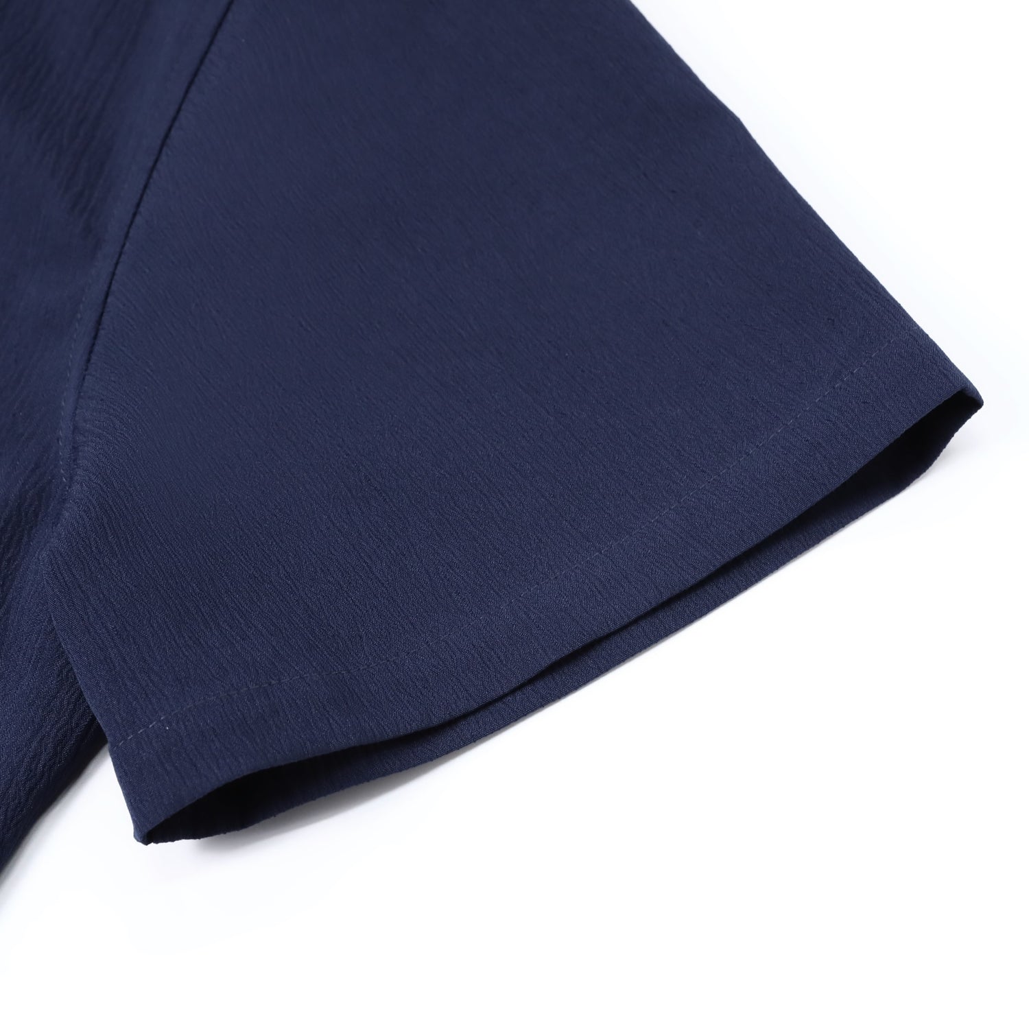 Herren Kurzarm Sommerhemd Regular Fit Leinenhemd Business Blau