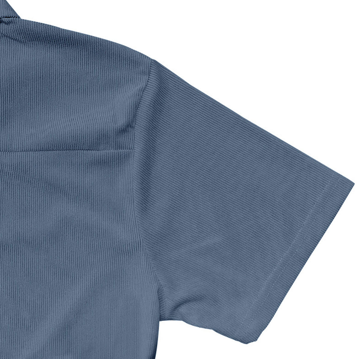Herren Polo Cord Kurzarm Sommer T-Shirt Denim Blau
