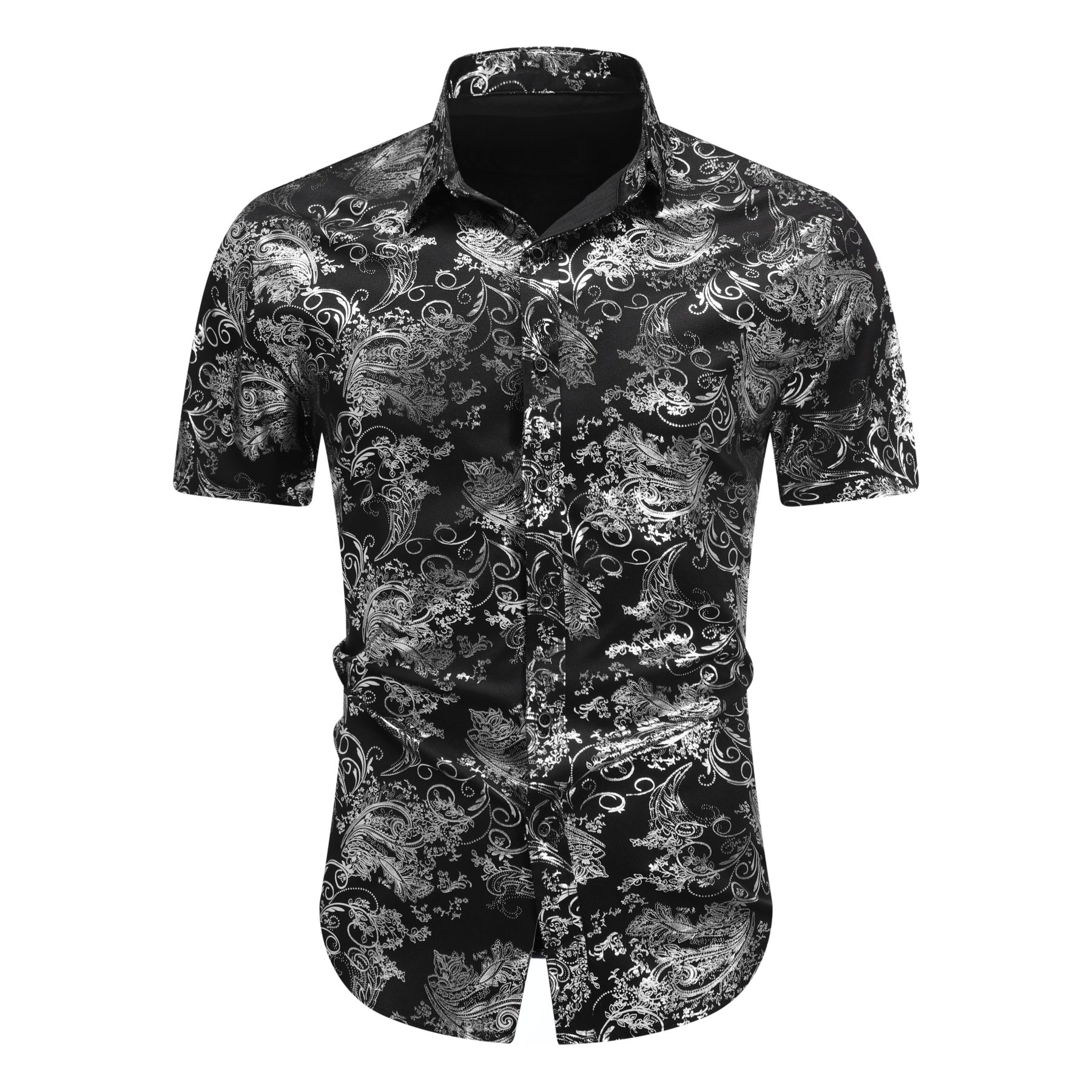 2-teiliger Sommeranzug im Hawaii-Print-Stil für Herren, Weiß