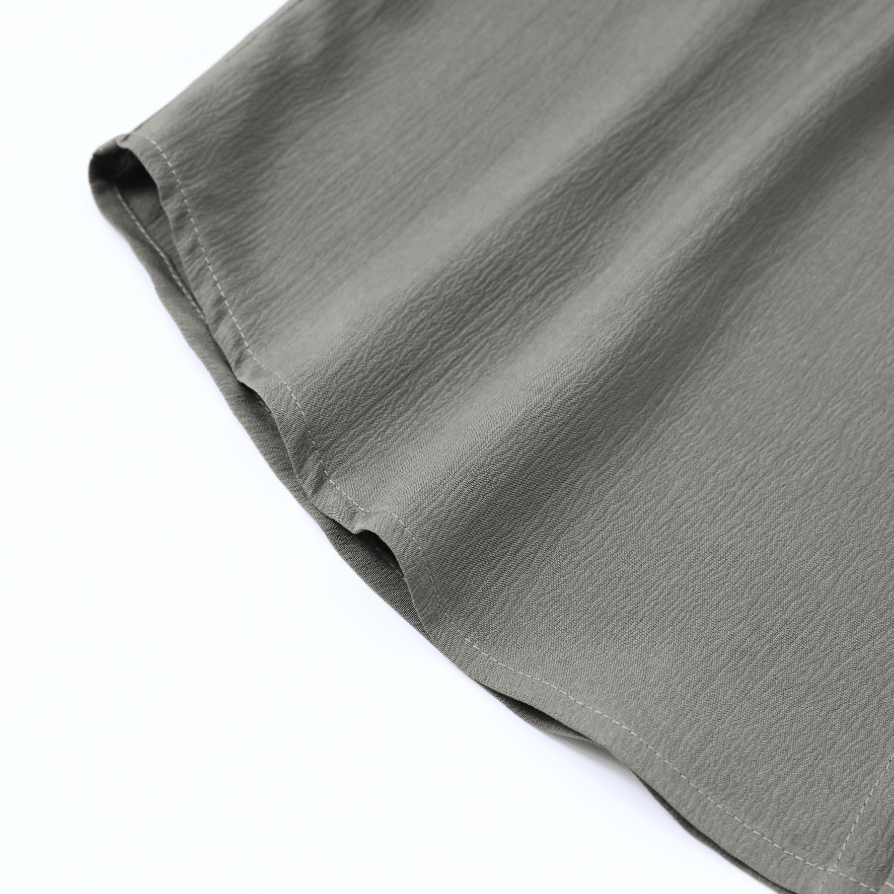 Herren Kurzarm Sommerhemd Regular Fit Leinenhemd Business Grau
