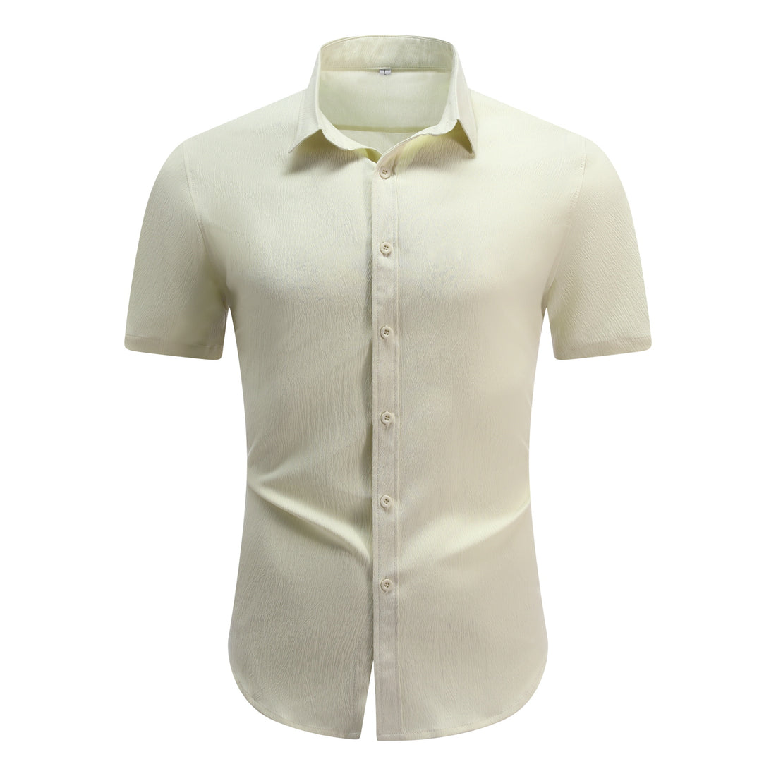Herren Kurzarm Sommerhemd Regular Fit Leinenhemd Business Beige