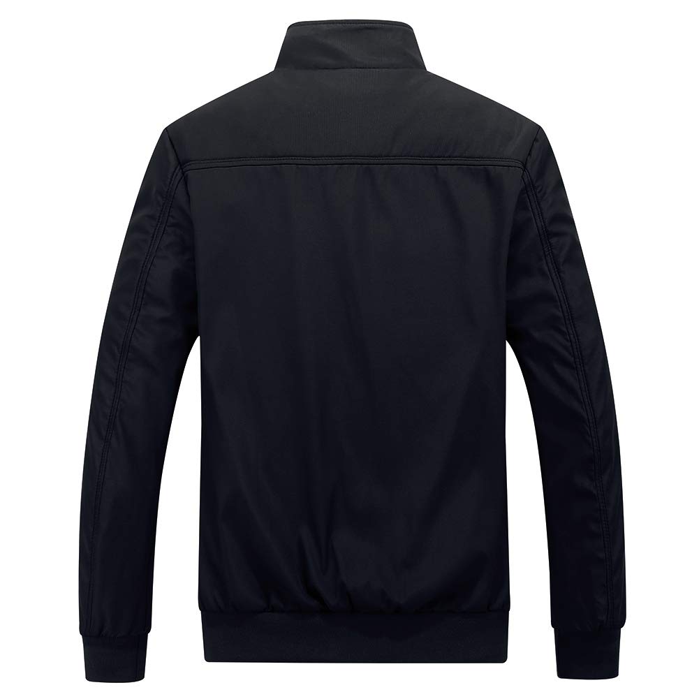 Mens Solid Stand Collar Jacket Black