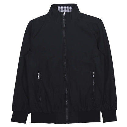 Mens Solid Stand Collar Jacket Black