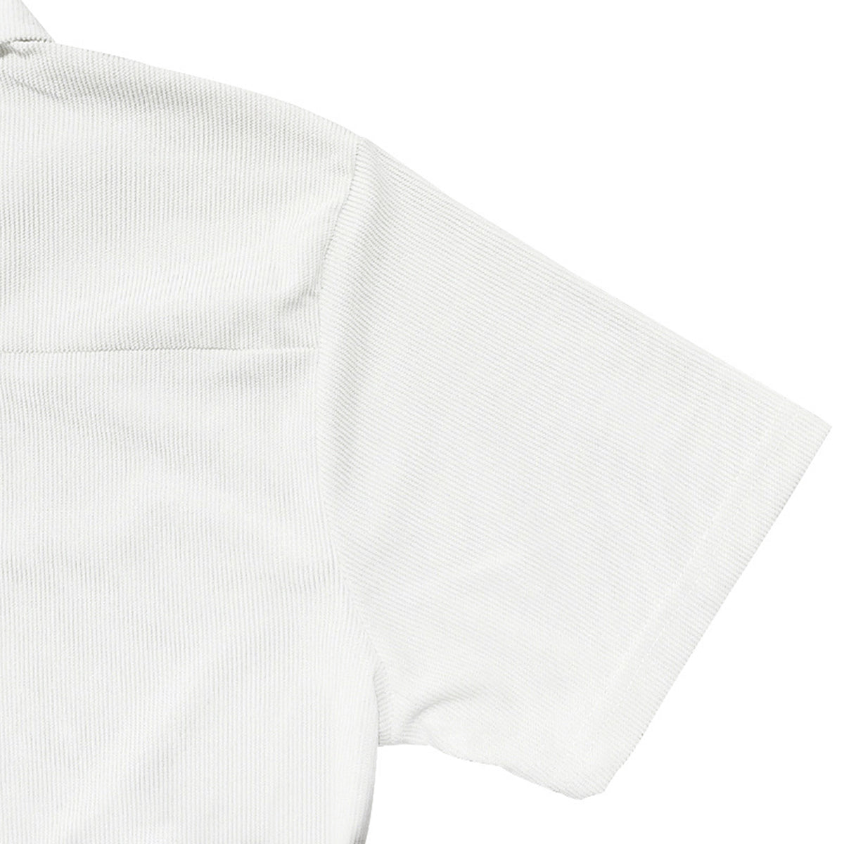 Herren Polo Cord Kurzarm Sommer T-Shirt Weiß