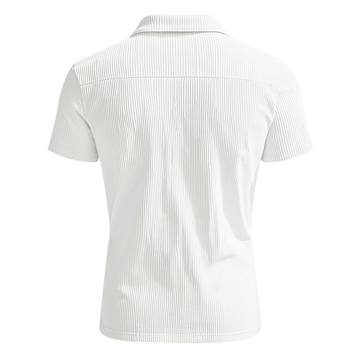 Herren Polo Cord Kurzarm Sommer T-Shirt Weiß