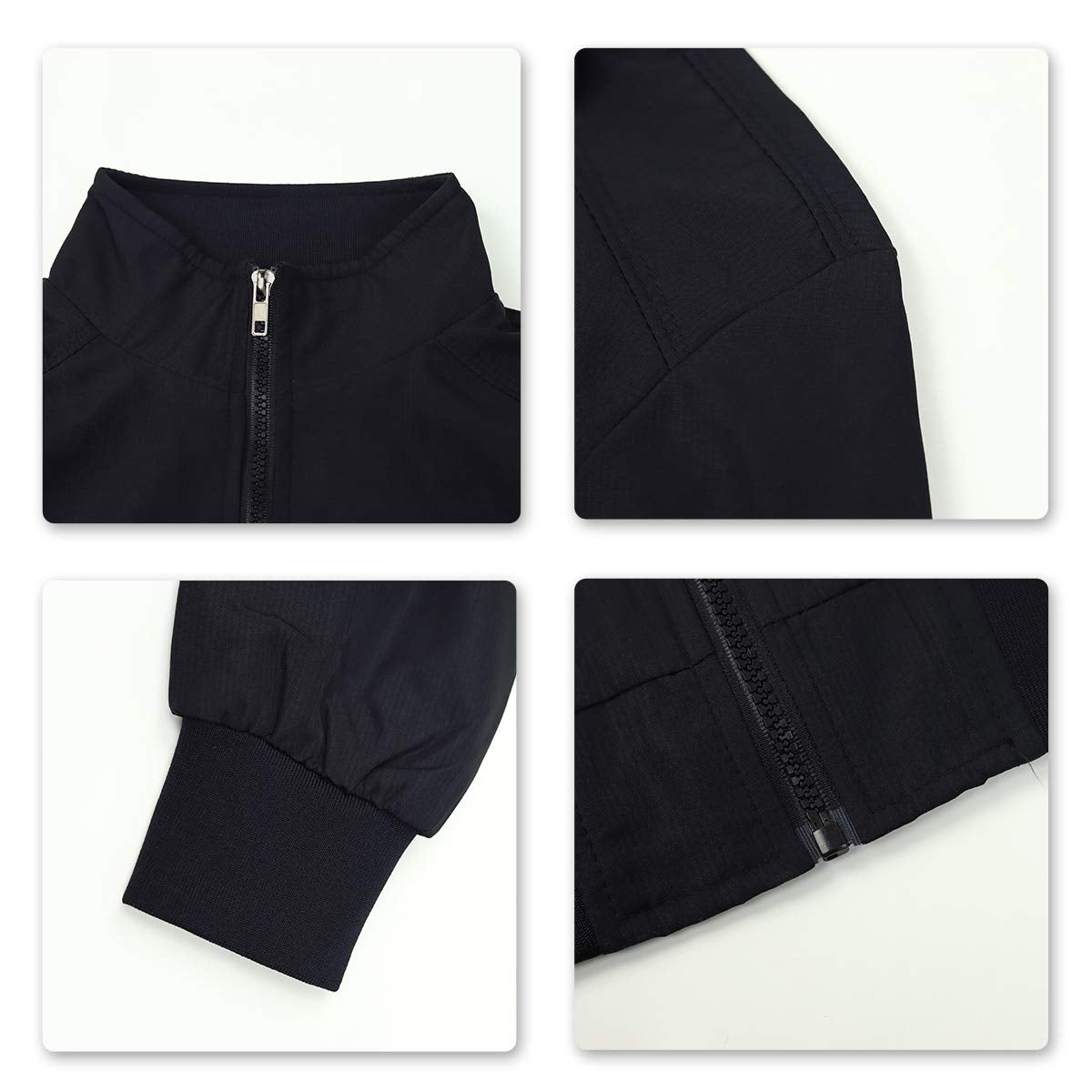 Mens Solid Stand Collar Jacket Black