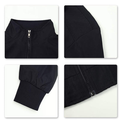 Mens Solid Stand Collar Jacket Black