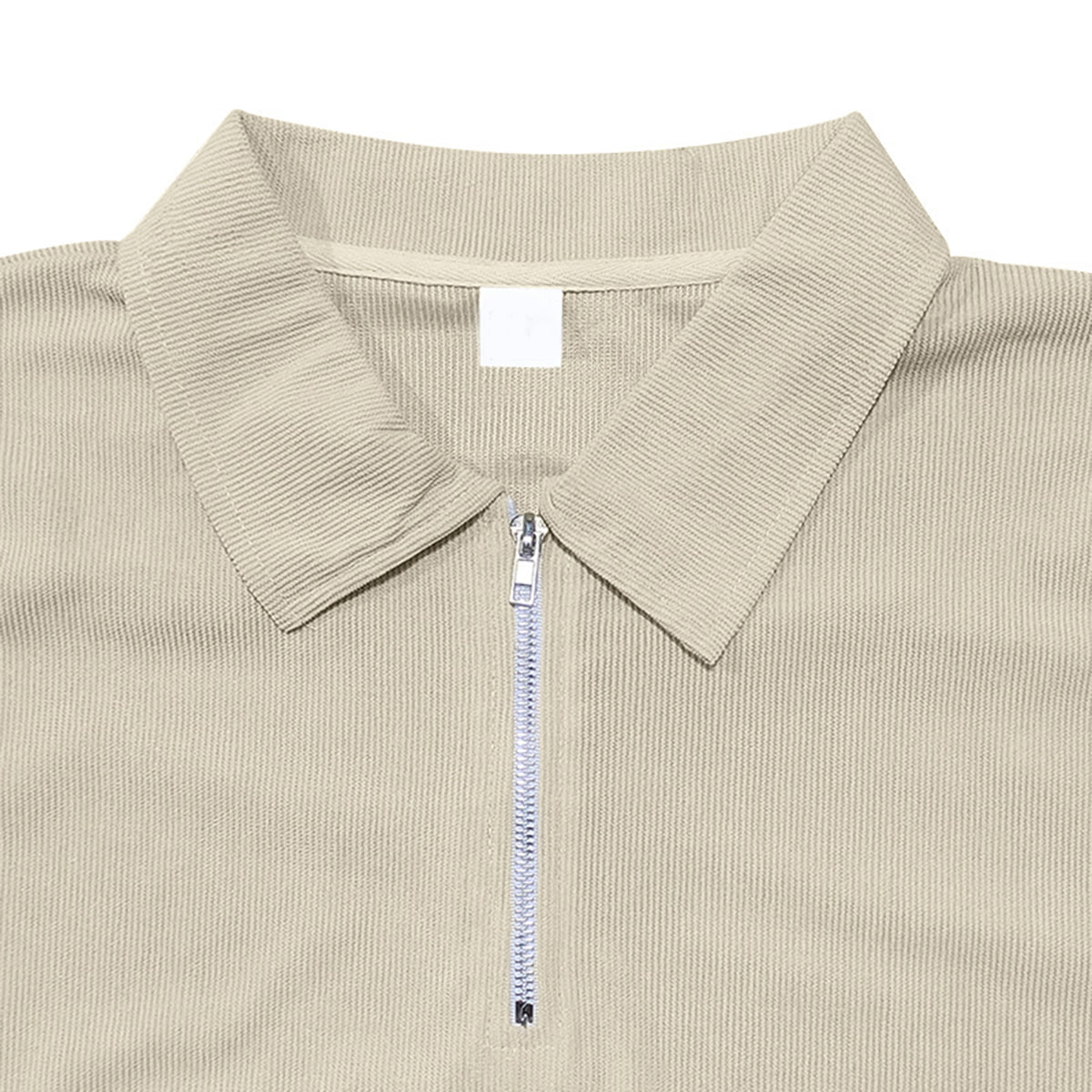 Herren Polo Cord Kurzarm Sommer T-Shirt Khaki
