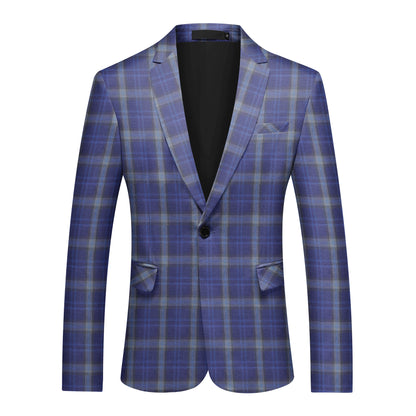 Einreihiger Blazer mit einem Knopf und Karomuster für Herren in Rosa