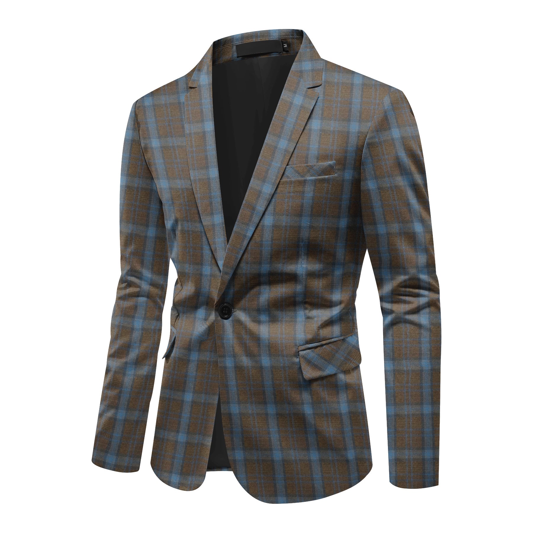 Einreihiger Blazer mit einem Knopf und Karomuster für Herren in Rosa