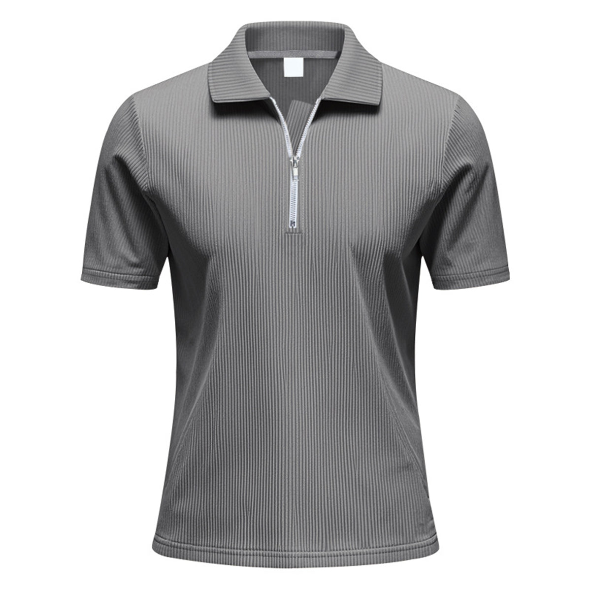 Herren Polo Cord Kurzarm Sommer T-Shirt Grau