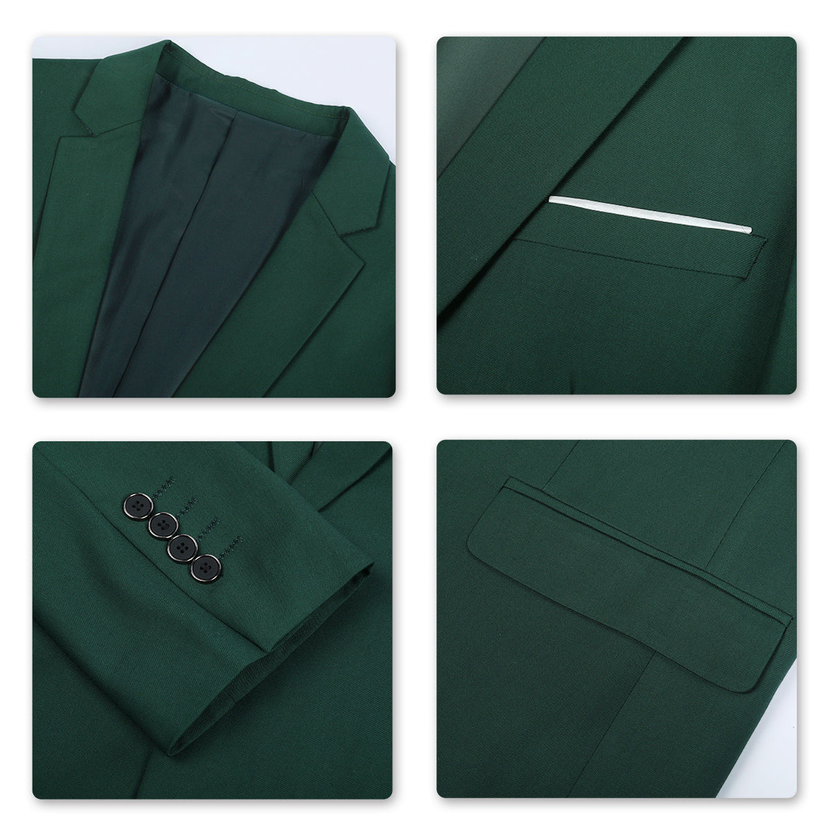 Dark Green 2-Piece Slim Fit Minimalist Suit