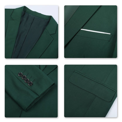 Dark Green 2-Piece Slim Fit Minimalist Suit