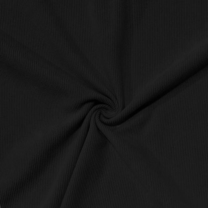 Herren Polo Cord Kurzarm Sommer T-Shirt Schwarz