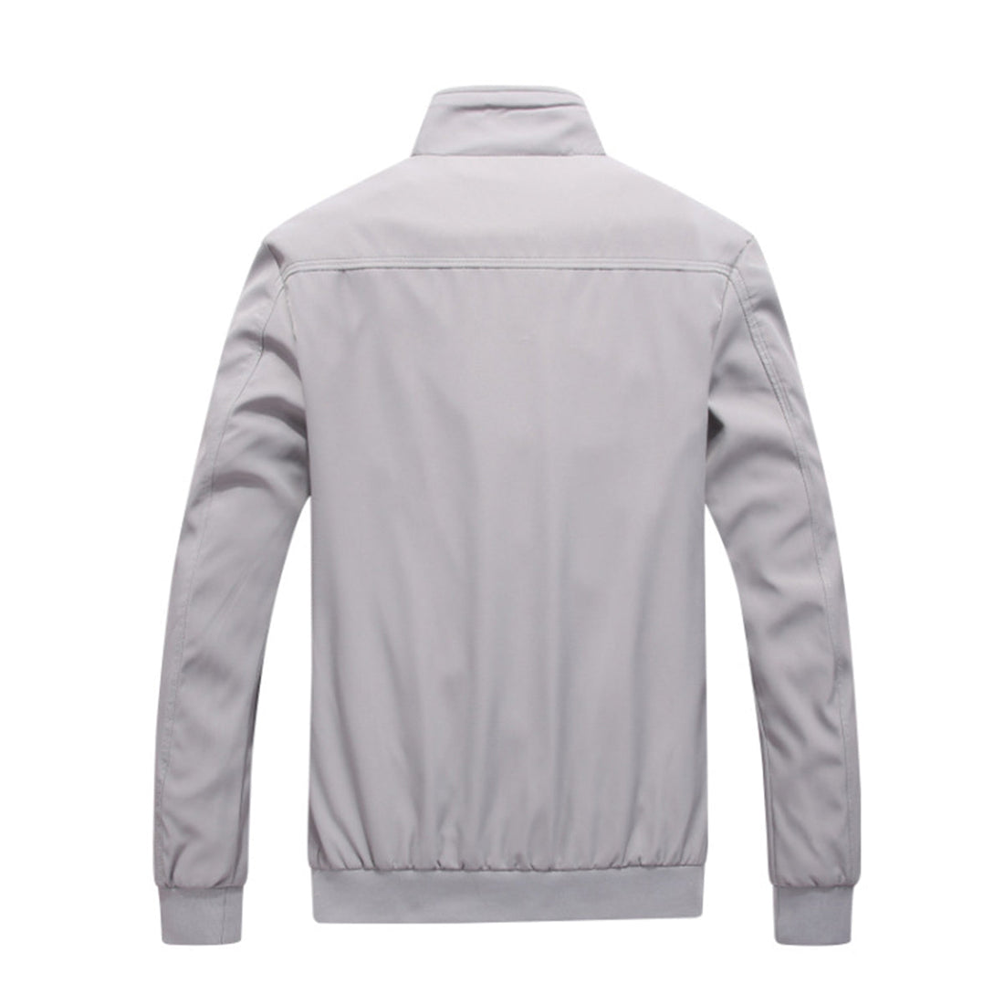 Mens Solid Stand Collar Jacket Grey