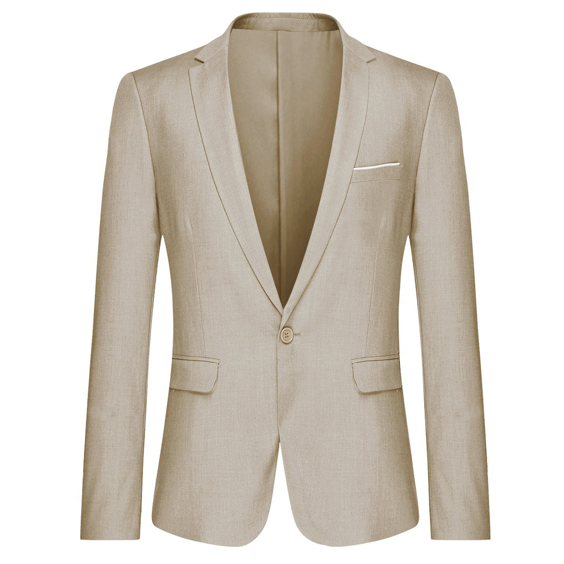 2-teiliger Slim Fit Anzug in schlichtem Design in Beige