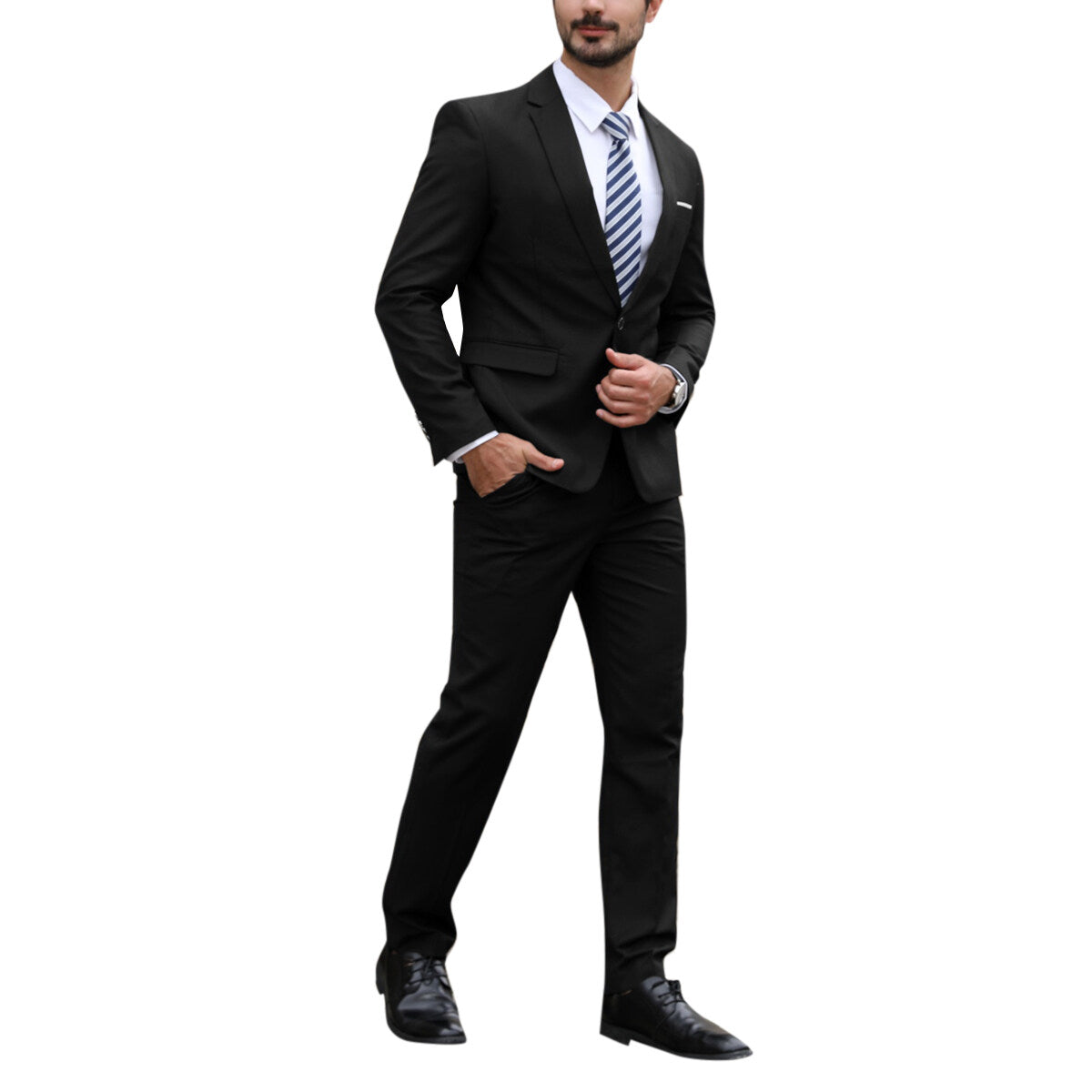 Black 2-Piece Slim Fit Minimalist Design Suit