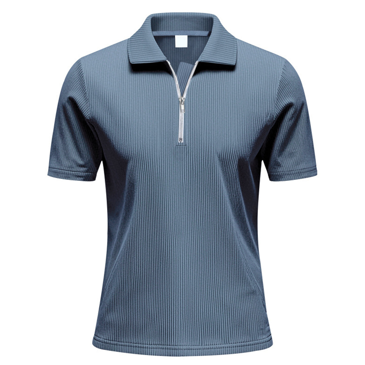 Herren Polo Cord Kurzarm Sommer T-Shirt Denim Blau