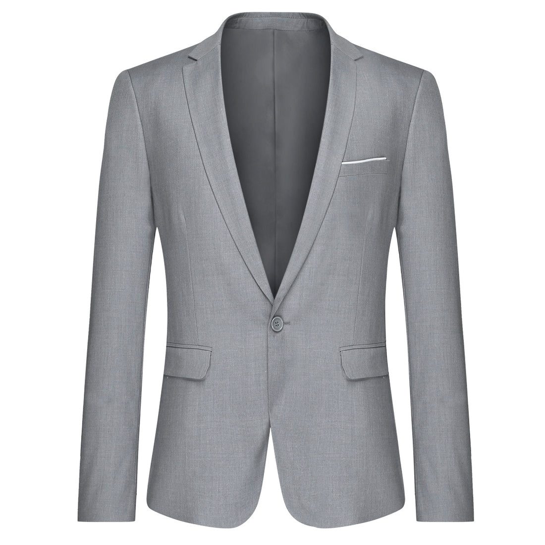 2-teiliger Slim Fit Anzug in schlichtem Design in Hellgrau