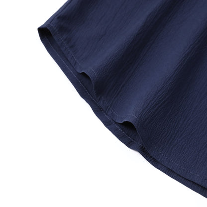 Herren Kurzarm Sommerhemd Regular Fit Leinenhemd Business Blau