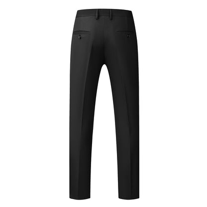 Herren Premium 3-teiliger Anzug Einknopf Schwarz