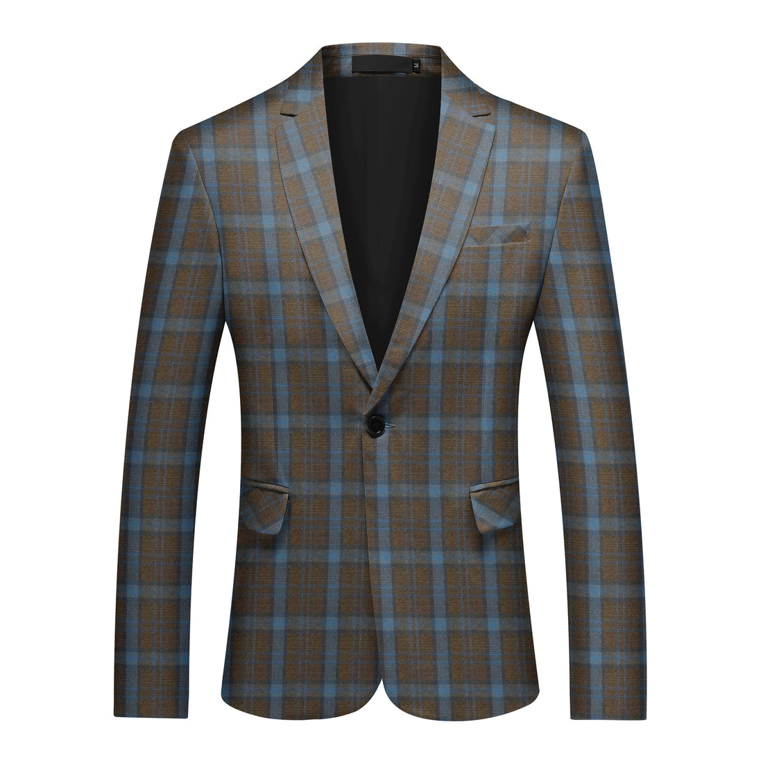 Einreihiger Blazer mit einem Knopf und Karomuster für Herren in Rosa
