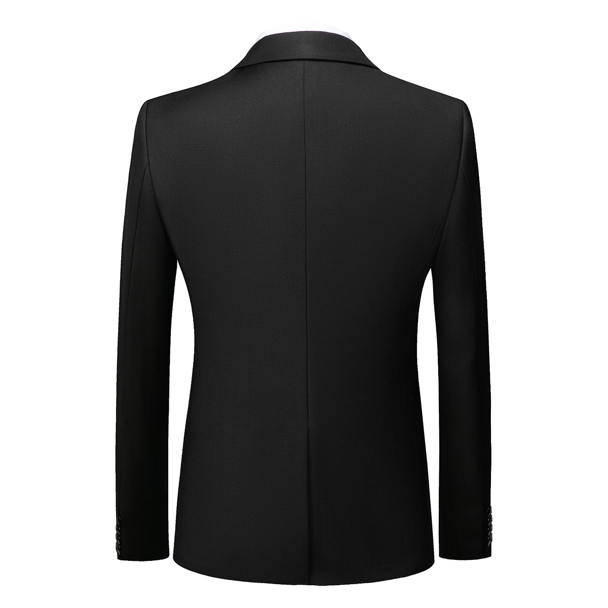Herren Premium 3-teiliger Anzug Einknopf Schwarz