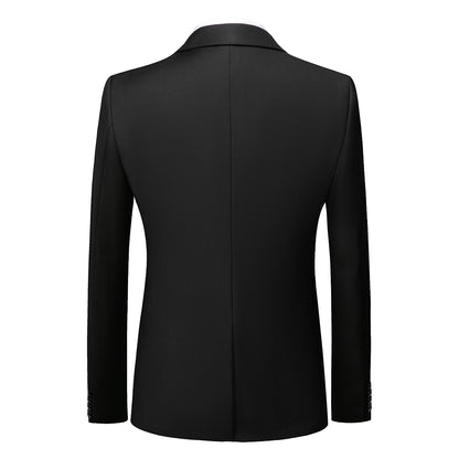 Herren Premium 3-teiliger Anzug Einknopf Schwarz