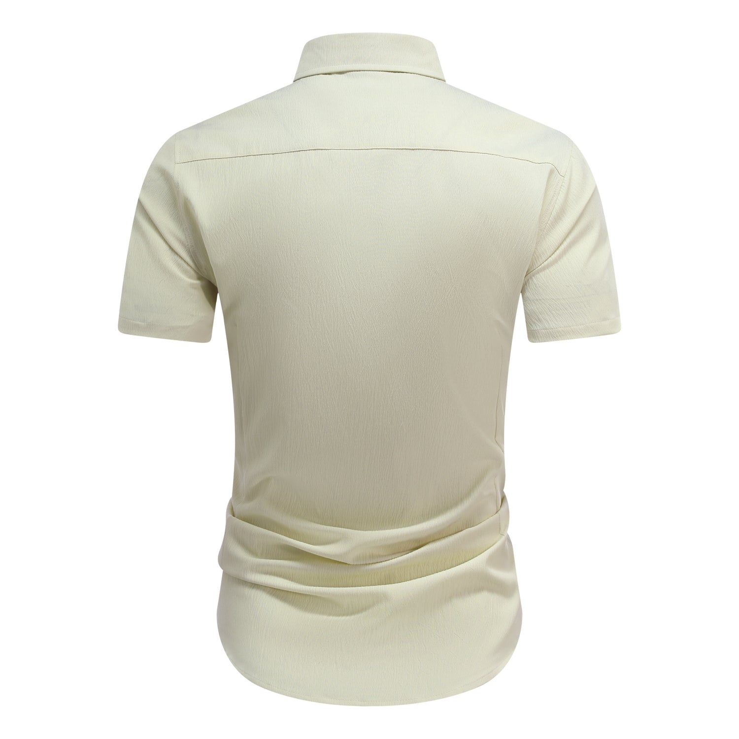 Herren Kurzarm Sommerhemd Regular Fit Leinenhemd Business Beige