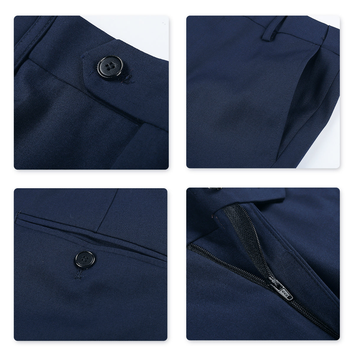 Slim Fit Peaked Lapel Navy Suit