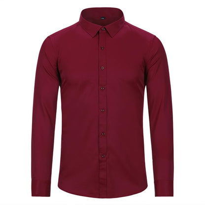 Slim Fit Turn-Down Collar Shirt Red