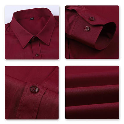 Slim Fit Turn-Down Collar Shirt Red