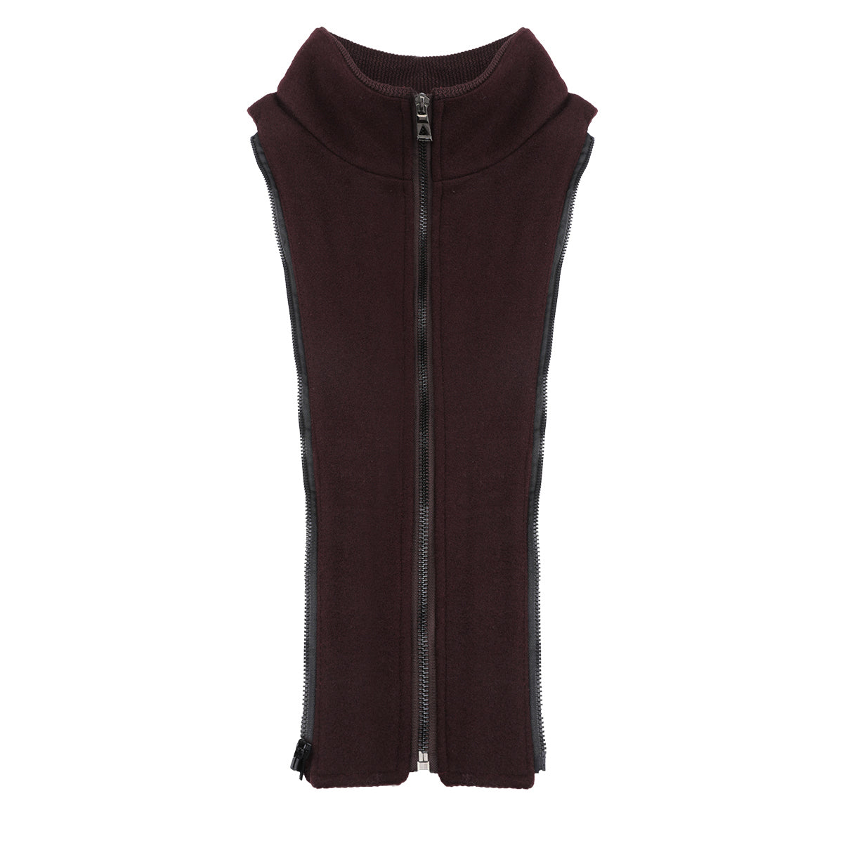 Men’s Solid Color Thick Double-Layer Collar Casual Overcoat Wine Red