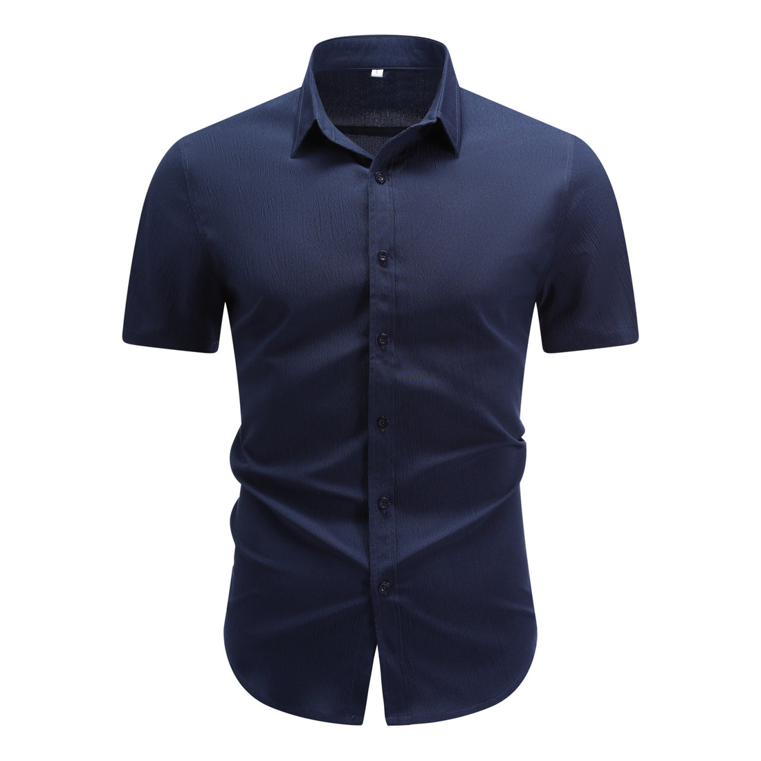 Herren Kurzarm Sommerhemd Regular Fit Leinenhemd Business Blau