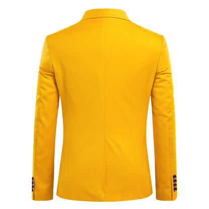 Yellow Stylish Blazer One Button Casual Blazer