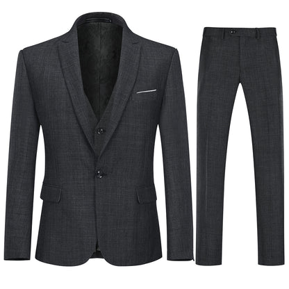 Mens 3 Piece Linen Suit Set Blazer Jacket Tux Vest Suit Pants