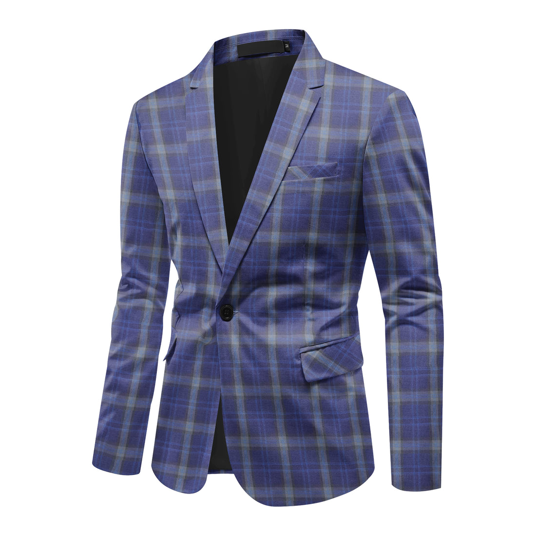 Einreihiger Blazer mit einem Knopf und Karomuster für Herren in Rosa