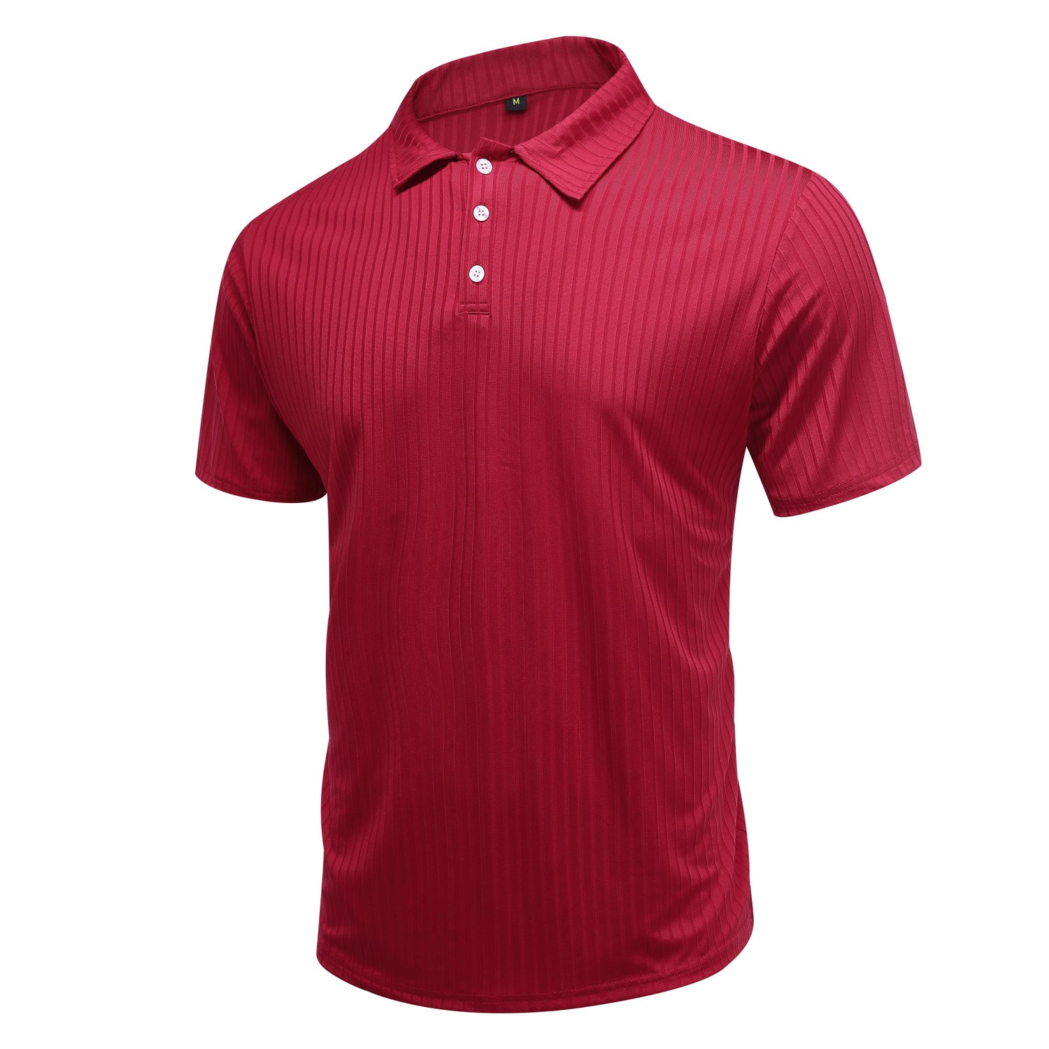 Herren Poloshirt mit Streifenmuster, kurzärmelig, Weiß