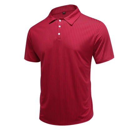 Herren Poloshirt mit Streifenmuster, kurzärmelig, Weiß