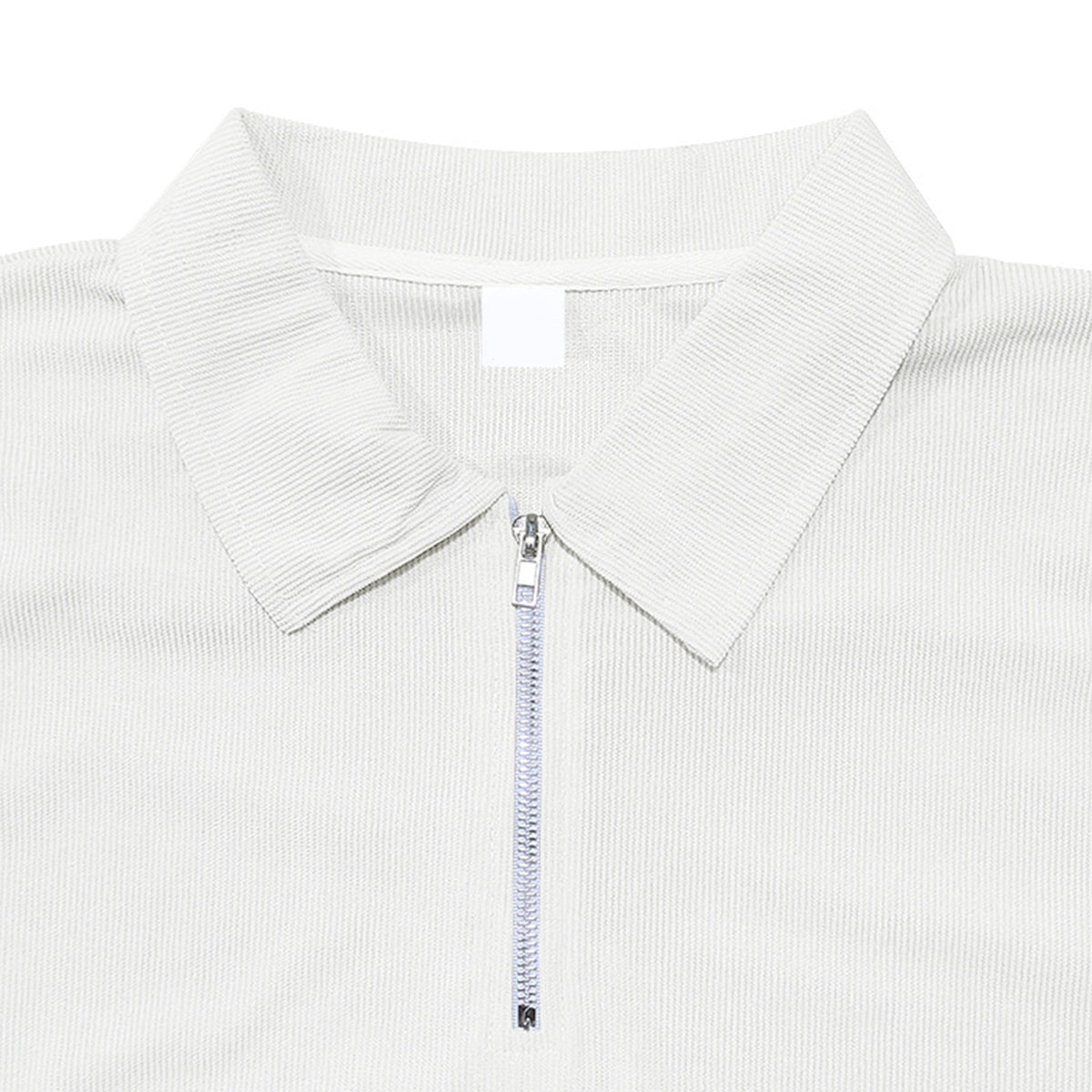 Herren Polo Cord Kurzarm Sommer T-Shirt Weiß