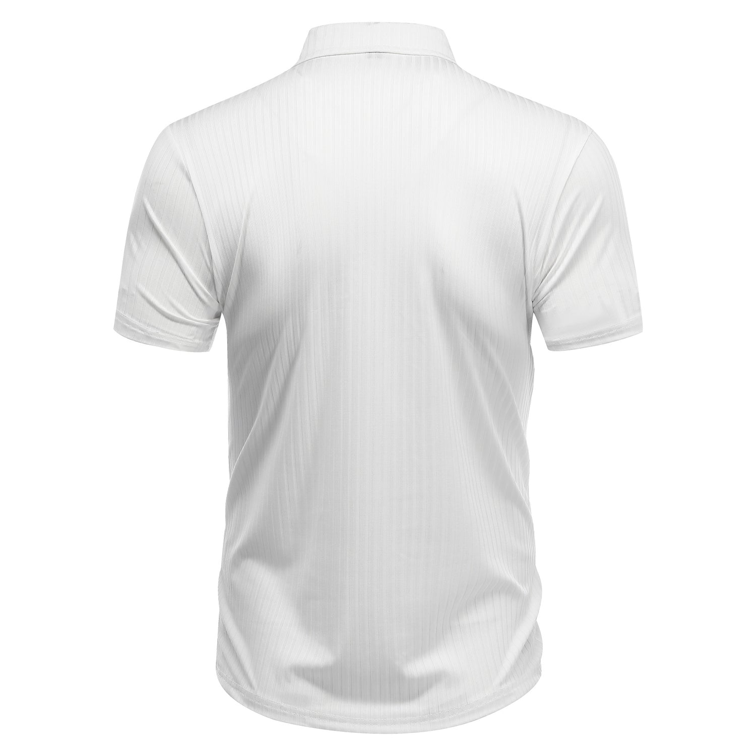 Herren Poloshirt mit Streifenmuster, kurzärmelig, Weiß